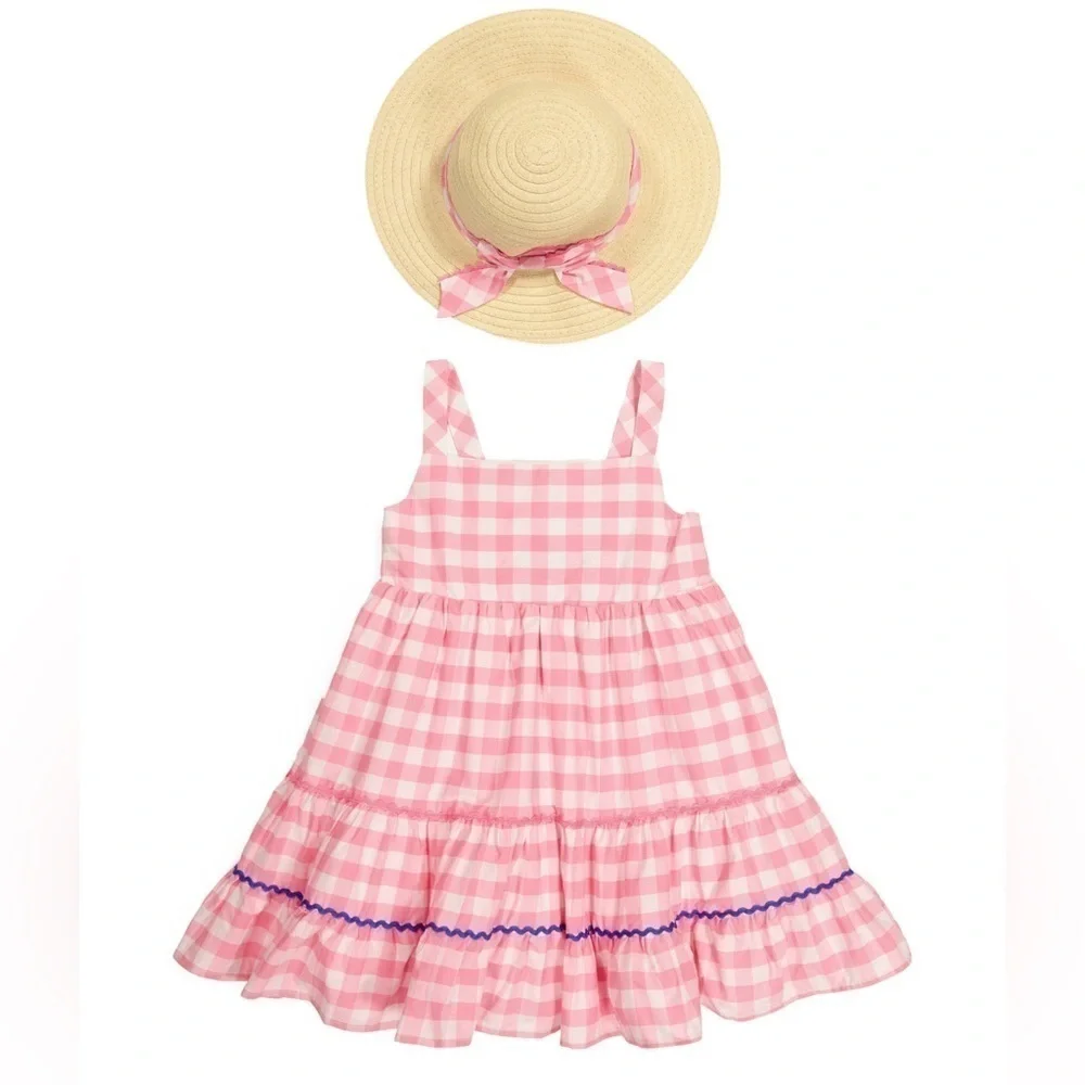 Tahari Girls’ Dress With Straw Hat size 5 - Picture 6 of 7